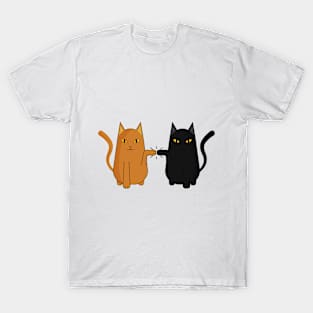 Black Cat And Orange Cat Relationship T-Shirt